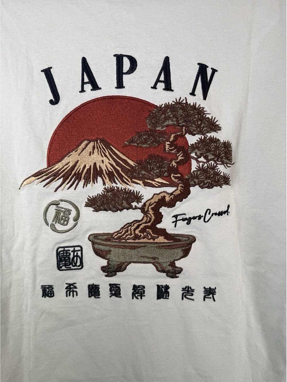 Power To The People Japan Bonsai Embroidered T Shirt Mint Green Mt Fuji Size M - Picture 5 of 9